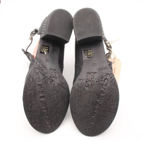 A.S.98 Black Ankle Boots with Buckle Detail - Picture 7 of 10